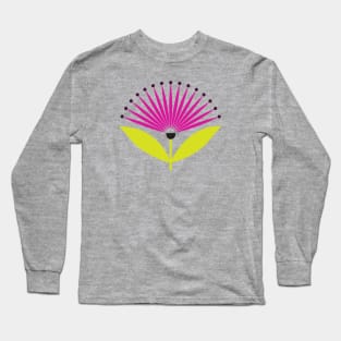 Art deco fan flower in magenta Long Sleeve T-Shirt